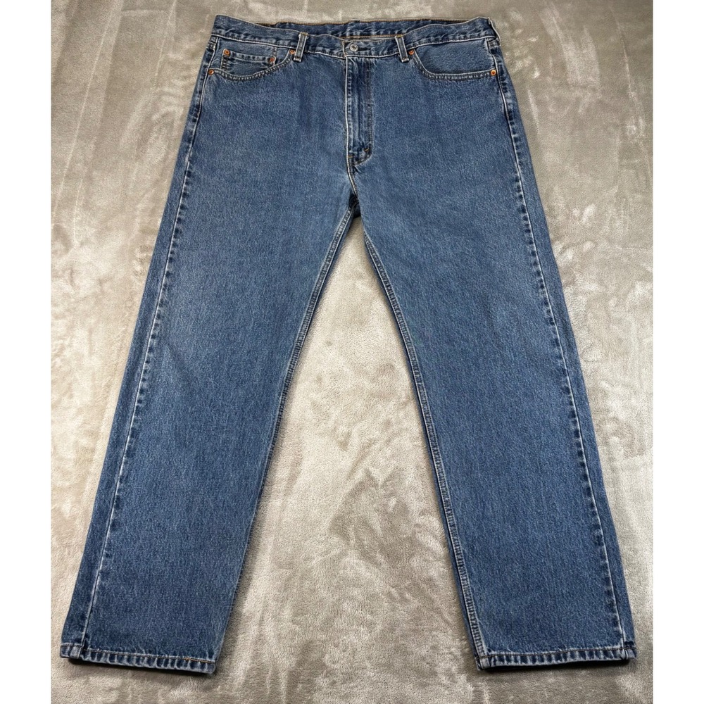 Levis‎ 505 Regular Fit Jeans Mens 42x32 Blue Excellent Medium Wash Straight Leg